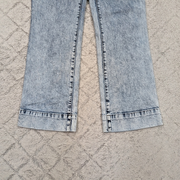 Ulla Johnson Jeans Womens 12 Blue Acid Wash Ellis Straight Kick Flare High Rise - Picture 3 of 10
